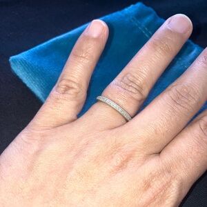 14K White Gold Diamond Band Ring